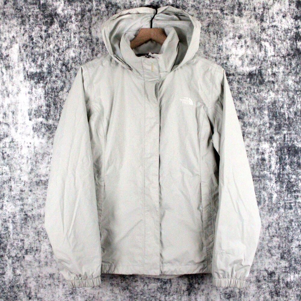 The North Face Resolve 2 Jacket Womens L Gray Full Zip Hooded DryVent Outdoor